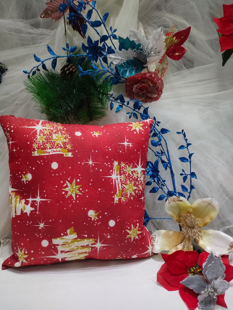 FUNDA COJIN NAVIDEÑO 45 X 45 ROJO