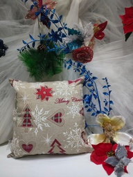 FUNDA COJIN NAVIDAD BEIG 45 X 45